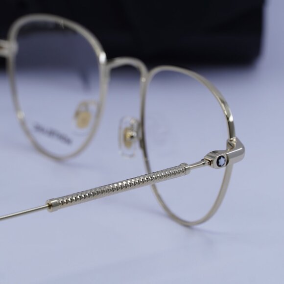 Montblanc MB0111O 002 Aviator Eyeglasses 49mm – Gold - Picture 9 of 10